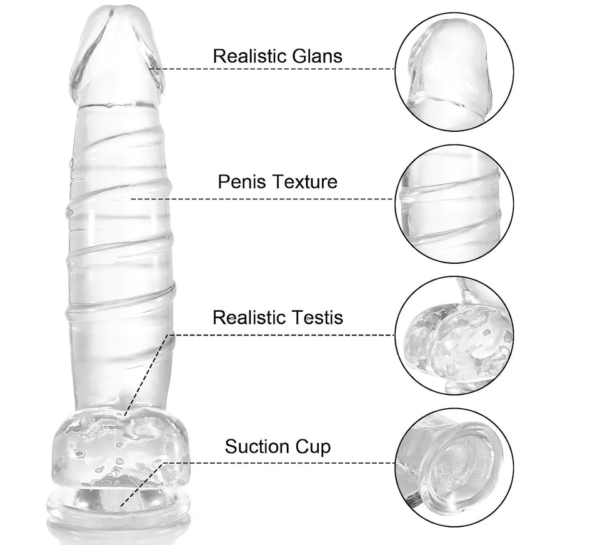 10 Inch Crystal Clear Thick Jelly Dildo - Image 3