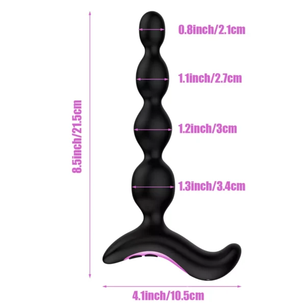 Black Anal Bead Vibrator - Image 2