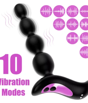 Black Anal Bead Vibrator