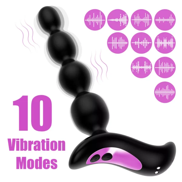 Black Anal Bead Vibrator