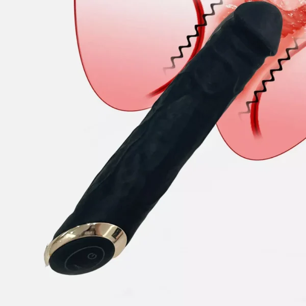 Black  Realistic G-Spot Dildo Vibrator - Image 6