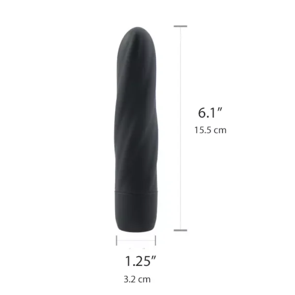 Black Ribbed Vibrator - Image 3