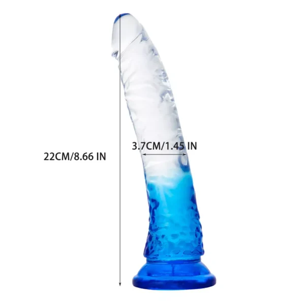 Blue Clear Jelly Dildo