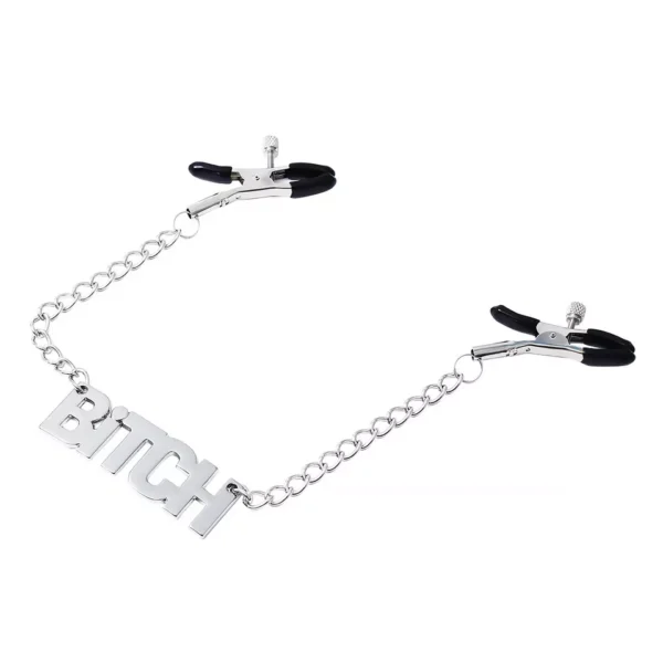 Erotic BITCH Nipple Clamps