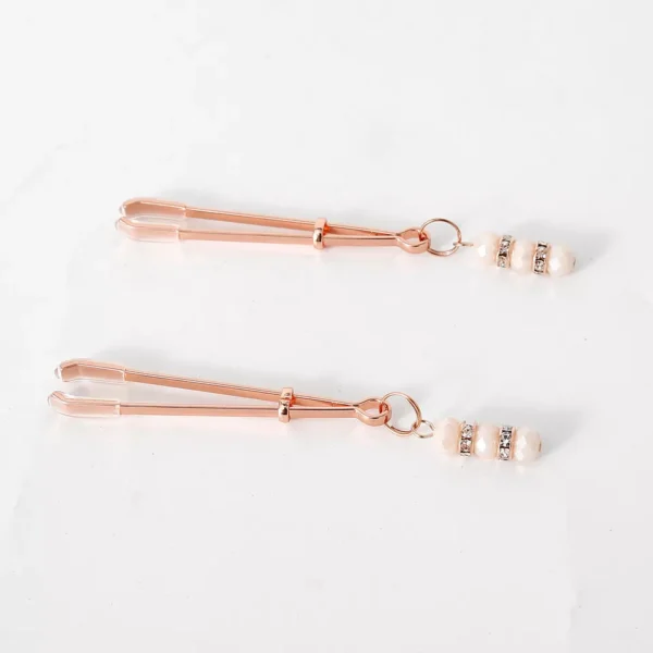 Erotic Rose Gold Nipple Clamps - Image 3