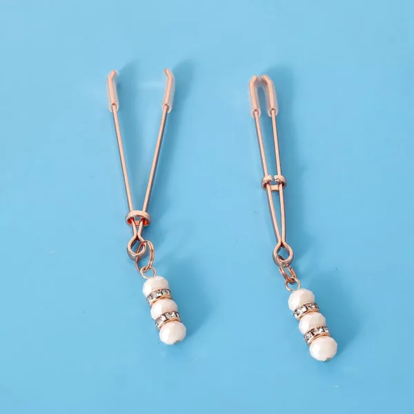 Erotic Rose Gold Nipple Clamps - Image 4