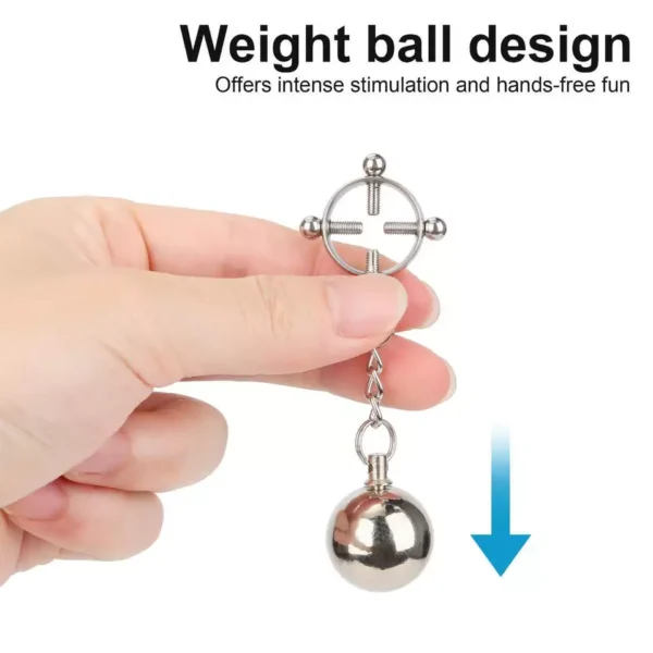 Nipple Clamp with Erotic Ball Weights - Image 3