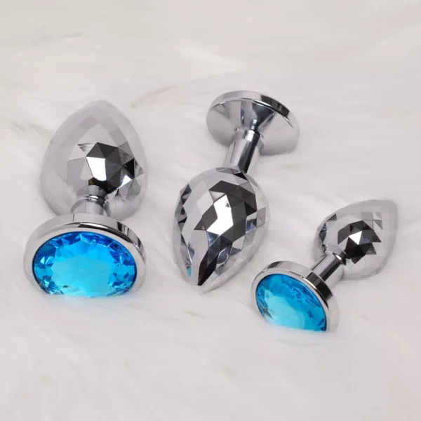 Pale Blue Hearts Anal Plug Set - Image 3