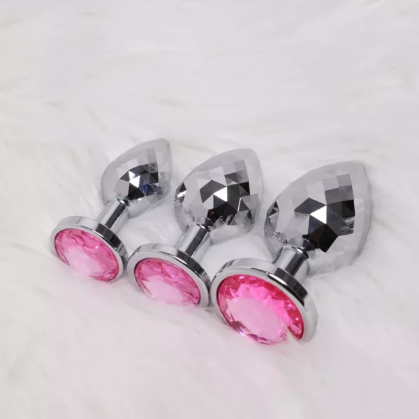 Pink Chrome Hearts Anal Plug Set