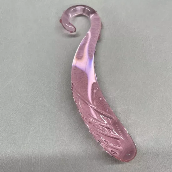 Pink Crystal Glass Dildo Anal Butt Plug - Image 2