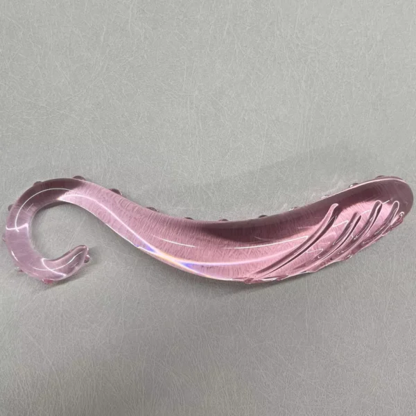 Pink Crystal Glass Dildo Anal Butt Plug - Image 3