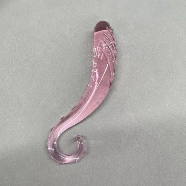 Pink Crystal Glass Dildo Anal Butt Plug