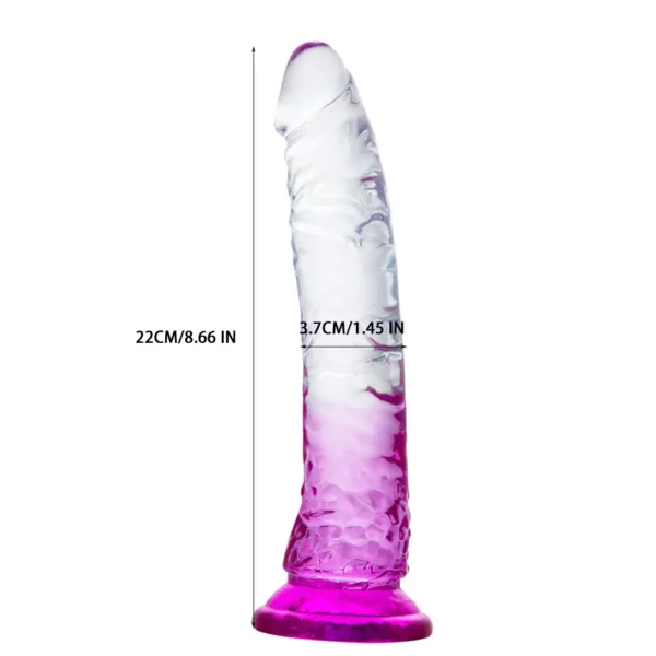 Purple Clear Jelly Dildo