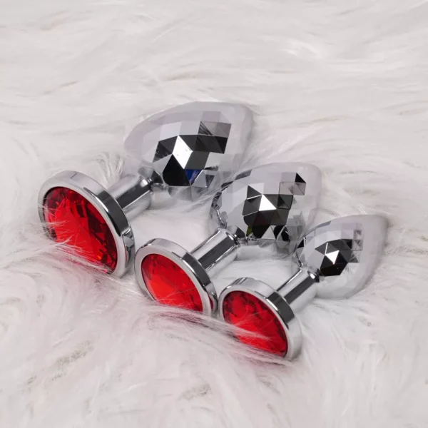 Red Chrome Hearts Anal Plug Set