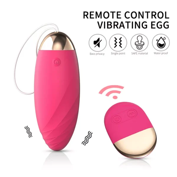 Rosy Pink Remote Control Multi-speed Vibrating Bullet Egg Vibrator