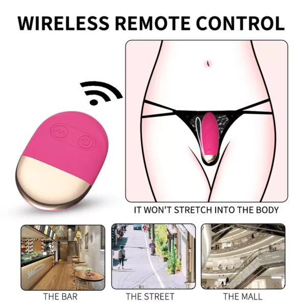 Rosy Pink Remote Control Multi-speed Vibrating Bullet Egg Vibrator - Image 4