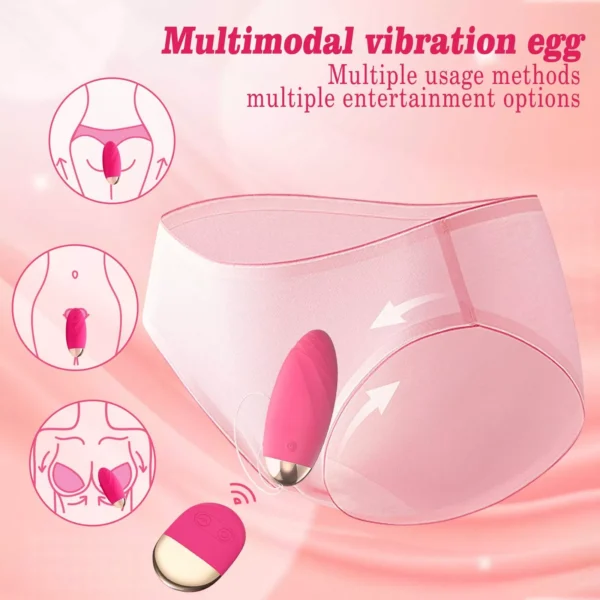 Rosy Pink Remote Control Multi-speed Vibrating Bullet Egg Vibrator - Image 3